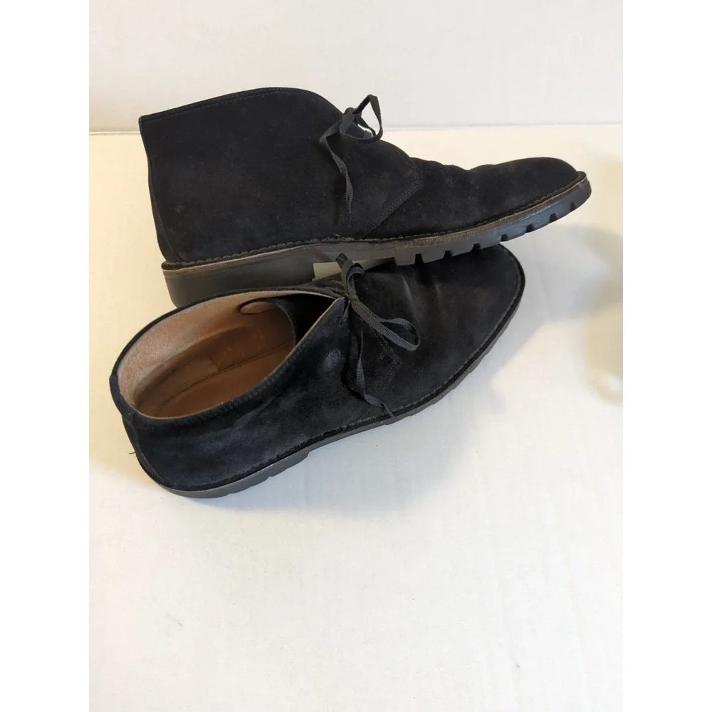 Salvatore Ferragamo Black Suede Chukka Boots Shoes Men 11 D Old Money Classy